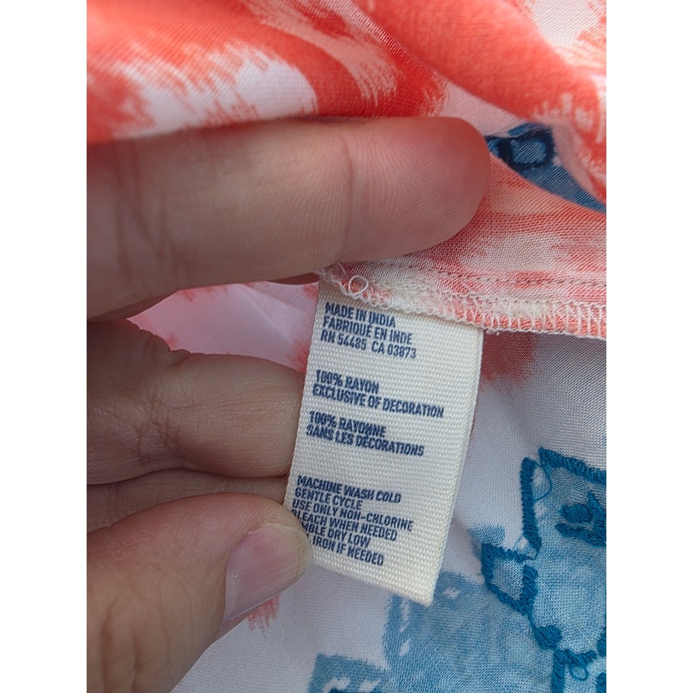 American Eagle Outfitters Ikat Tribal Mini Skirt Orange Teal Crochet Lace Med M - Picture 5 of 6